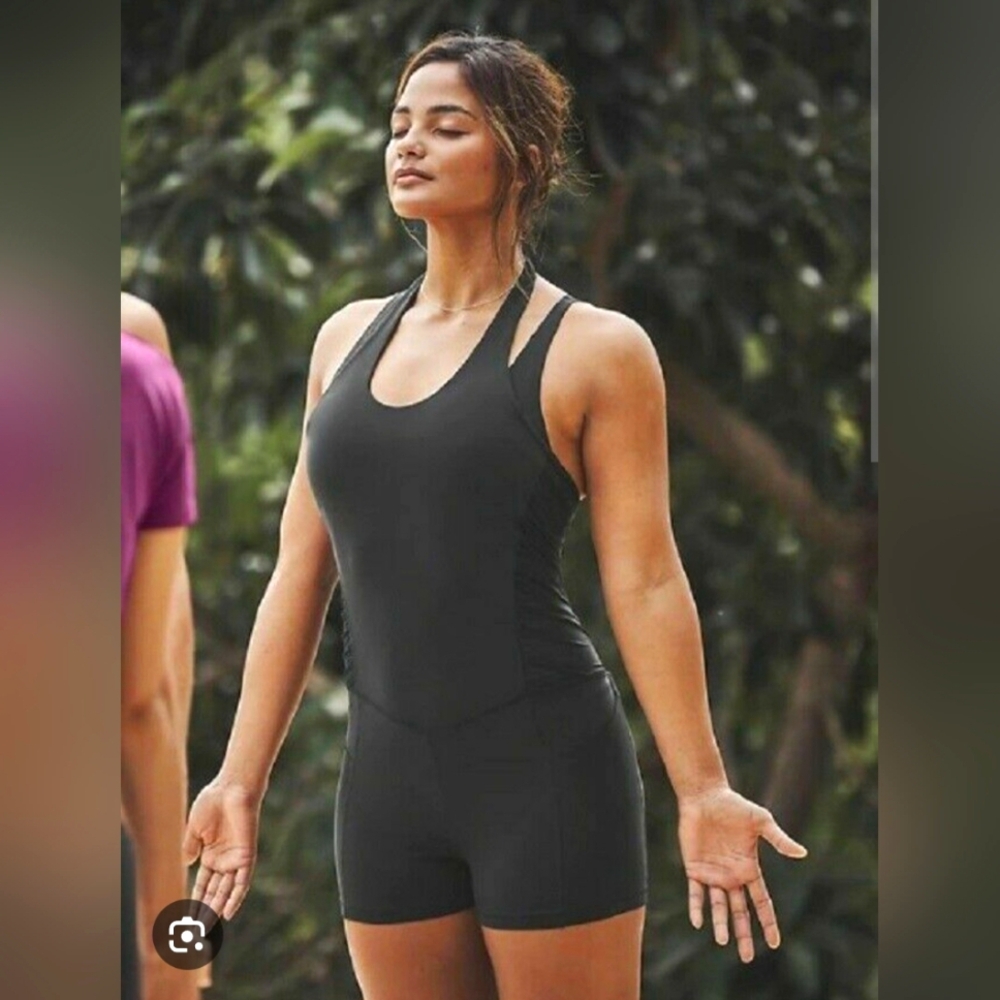 Pre-owned Athleta Mesh Me Up Bodysuit Size Small